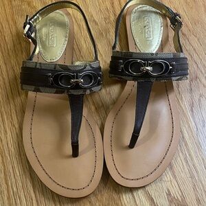 Coach Women's Sammy Brown and gold Sandals